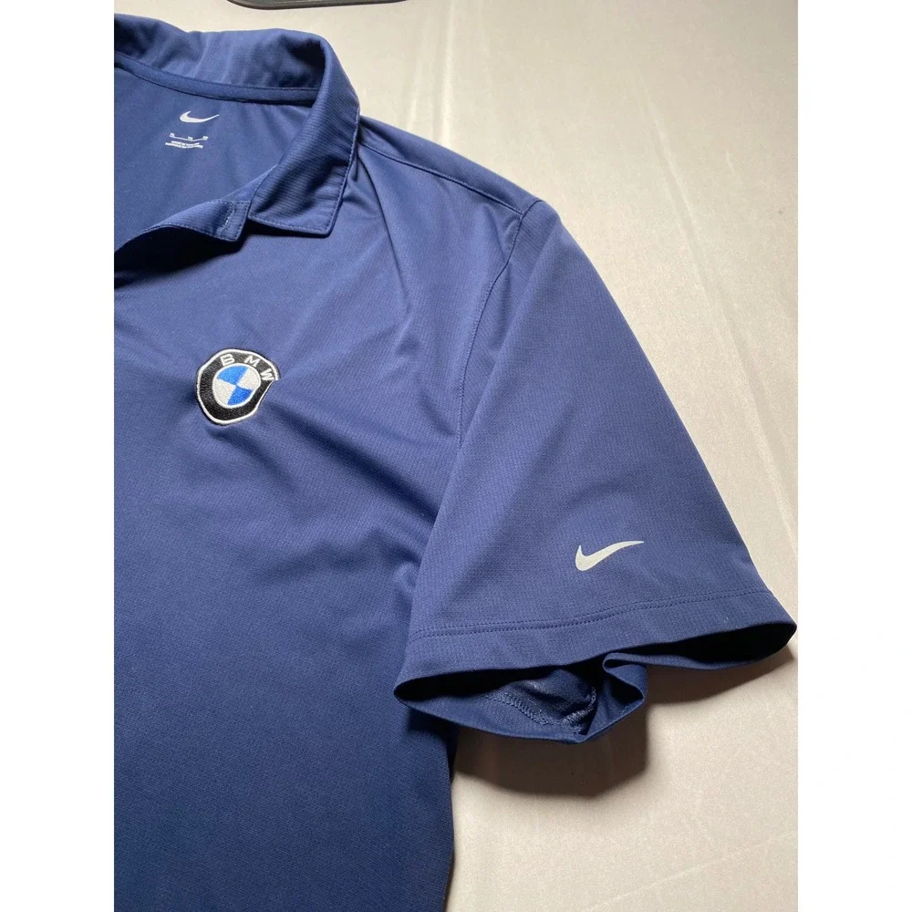 Nike Golf BMW Polo Shirt Mens XL Navy Blue Short Sleeve Performance 883681-410
